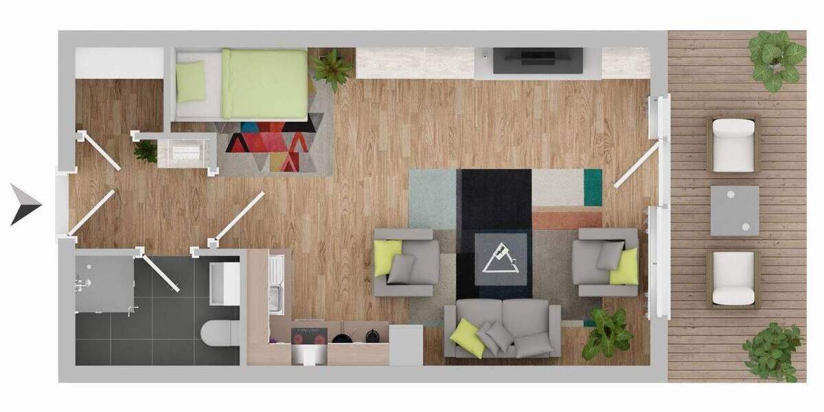 Etagenwohnung Wolfschlugen - 1 Zimmer, 37 m&sup2;, 169.000&euro; | Angebot:25737268