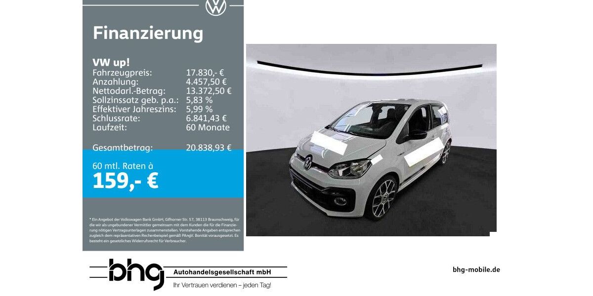 VW up! 15.029 km 17.830 &euro; Reutlingen 72770