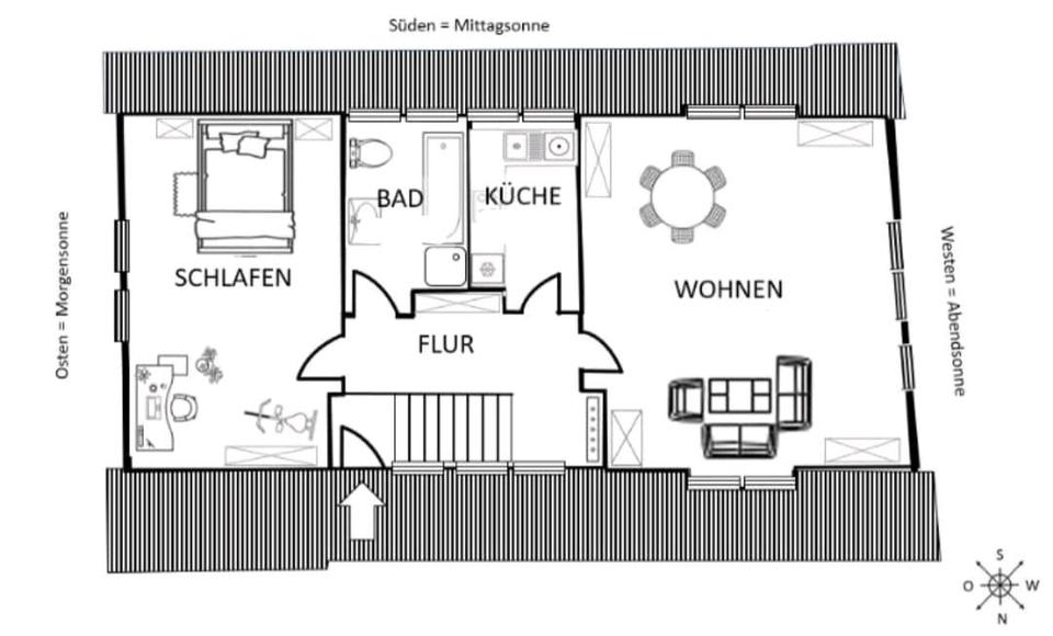 Dachgeschoßwohnung Rottenburg am Neckar - 2 Zimmer, 65 m&sup2;, 269.000&euro; | Angebot:27096426