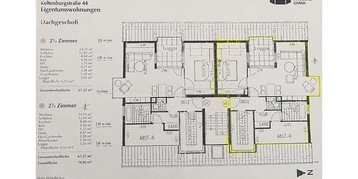 Dachgeschoßwohnung Böblingen Dagersheim - 2.5 Zimmer, 67 m&sup2;, 289.000&euro; | Angebot:27446821