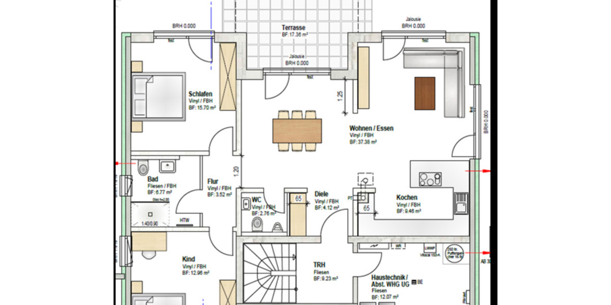 Terrassenwohnung Empfingen - 3.5 Zimmer, 110 m&sup2;, 1.380&euro; | Angebot:25518948