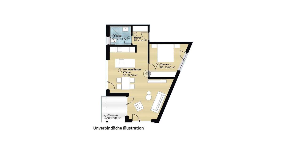 Etagenwohnung Hildrizhausen - 2 Zimmer, 60 m&sup2;, 363.000&euro; | Angebot:25748784