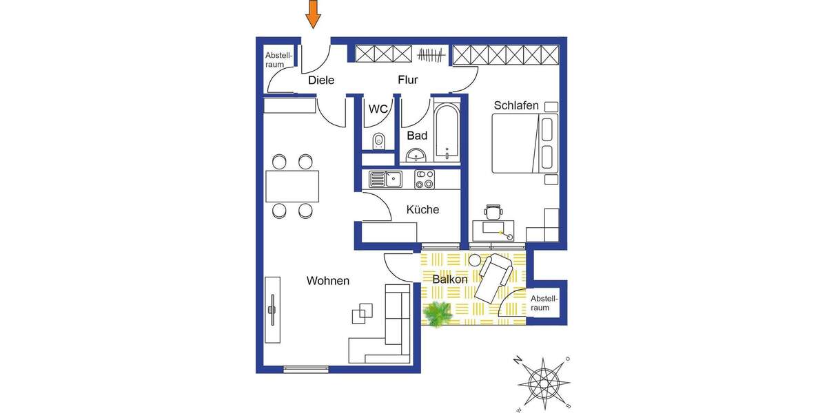Etagenwohnung Böblingen Dagersheim - 2 Zimmer, 70 m&sup2;, 269.000&euro; | Angebot:25741849