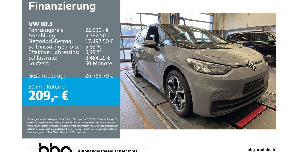 VW ID.3 22.088 km 22.930 &euro; Mössingen 72116