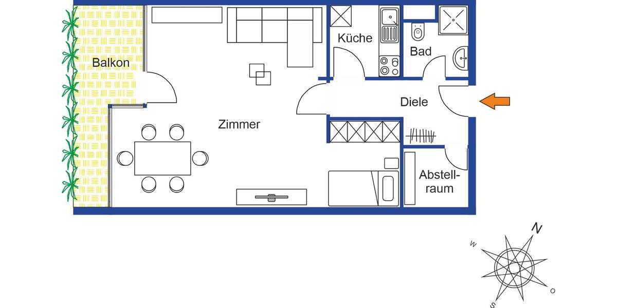 Etagenwohnung Böblingen - 1.5 Zimmer, 55 m&sup2;, 895&euro; | Angebot:25853839