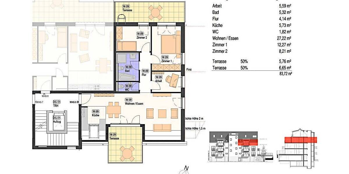Etagenwohnung Nürtingen / Neckarhausen Neckarhausen - 3 Zimmer, 109 m&sup2;, 518.000&euro; | Angebot:25676364