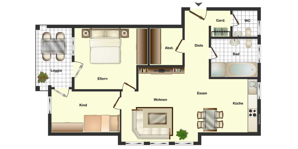 Etagenwohnung Horb am Neckar - 3.5 Zimmer, 73 m&sup2;, 820&euro; | Angebot:25945534