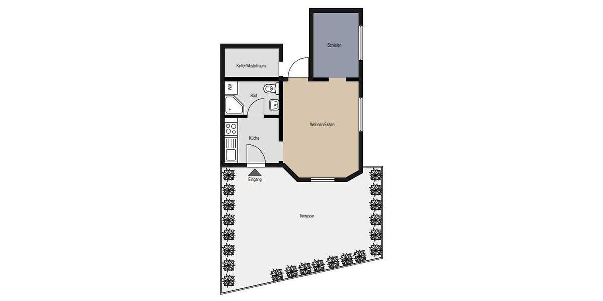 Etagenwohnung Stuttgart Süd - 2 Zimmer, 40 m&sup2;, 225.000&euro; | Angebot:25778398
