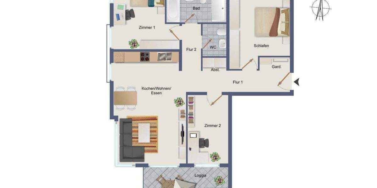 Etagenwohnung Gärtringen - 4 Zimmer, 90 m&sup2;, 602.500&euro; | Angebot:25692032