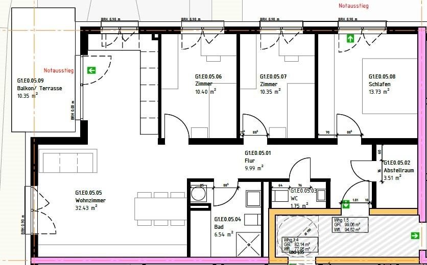 Erdgeschoßwohnung Horb am Neckar - 4 Zimmer, 95 m&sup2;, 1.158&euro; | Angebot:25978050