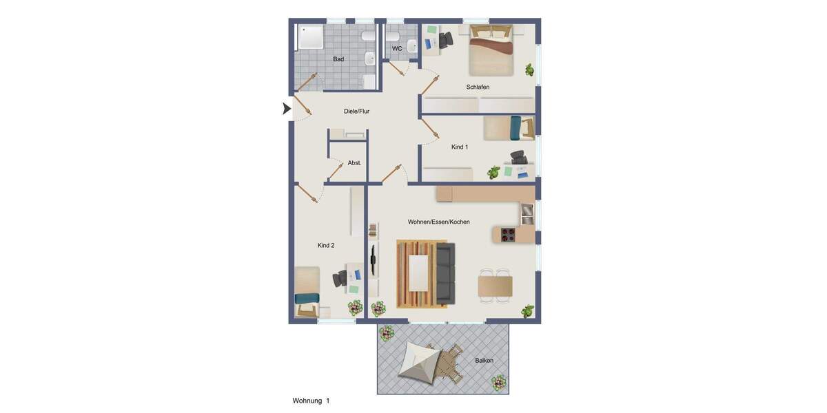 Etagenwohnung Herrenberg-Oberjesingen Oberjesingen - 4 Zimmer, 104 m&sup2;, 495.000&euro; | Angebot:25692036