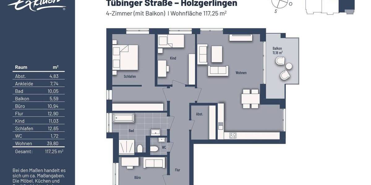 Etagenwohnung Holzgerlingen - 4 Zimmer, 118 m&sup2;, 745.000&euro; | Angebot:25690442