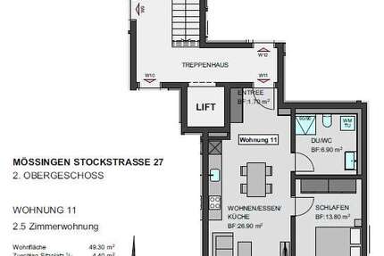 Wohnung Mössingen - 2.5 Zimmer, 54 m&sup2;, 296.450&euro; | Angebot:19813626