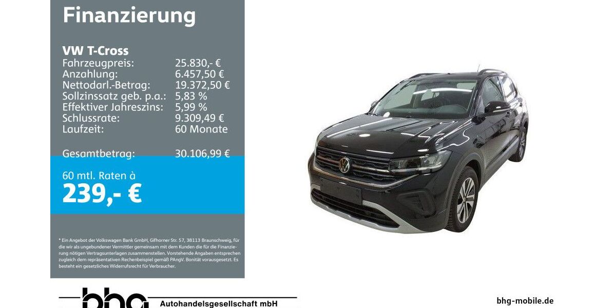 VW T-Cross 7.641 km 25.460 &euro; Mössingen 72116