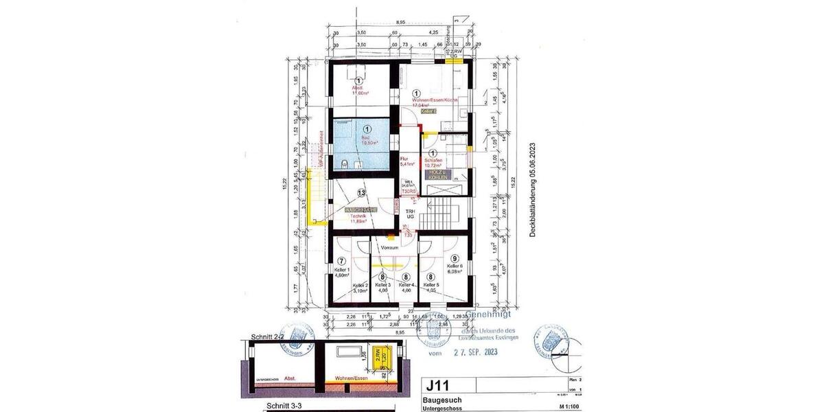 Etagenwohnung Wendlingen am Neckar - 2 Zimmer, 55 m&sup2;, 1.100&euro; | Angebot:25638396