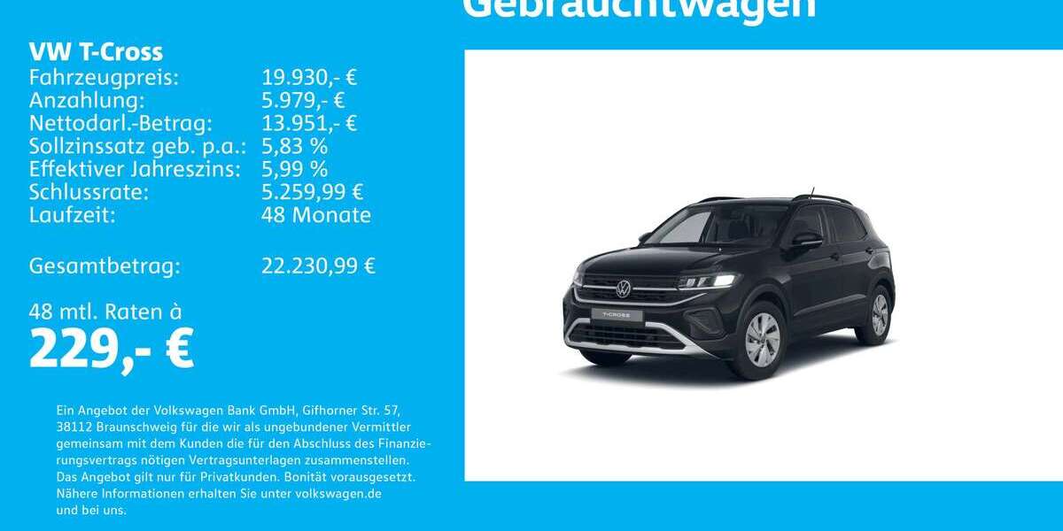 VW T-Cross 11.619 km 19.930 &euro; Stuttgart 70469