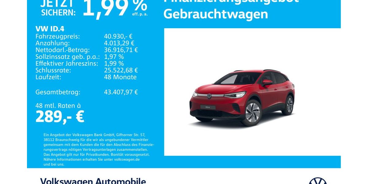 VW ID.4 1.211 km 40.430 &euro; Stuttgart-Wangen 70188