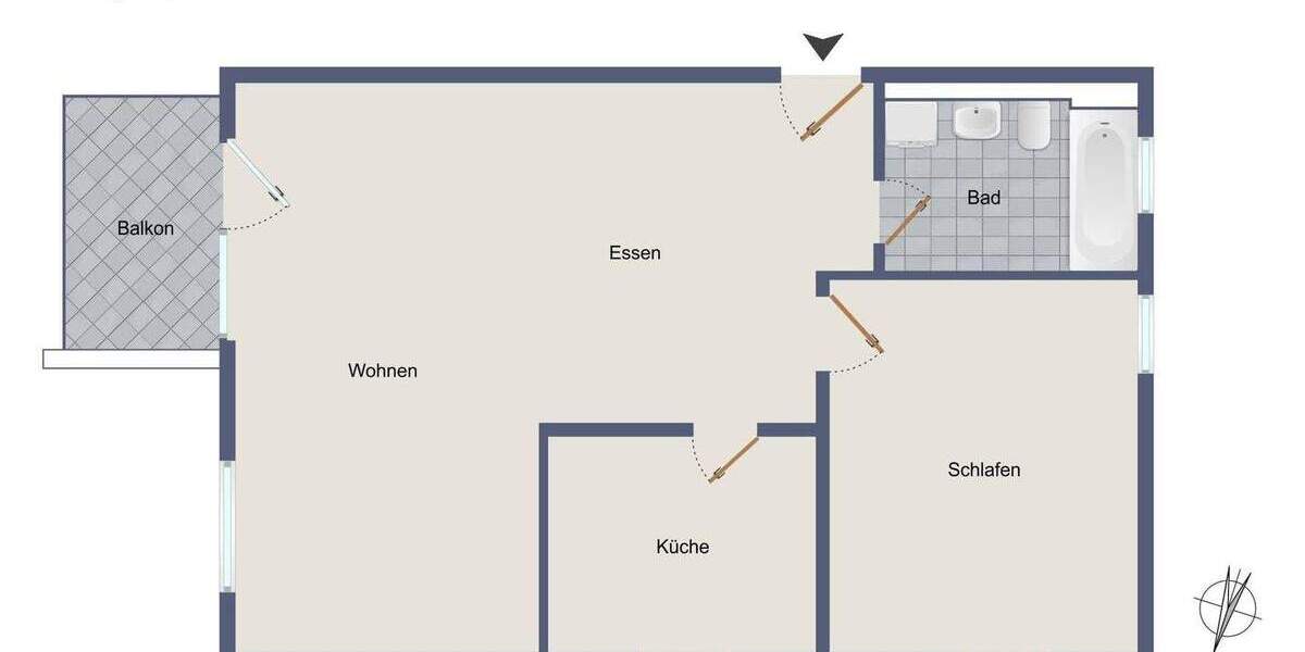 Etagenwohnung Stuttgart Hedelfingen - 2 Zimmer, 62 m&sup2;, 233.000&euro; | Angebot:25662815