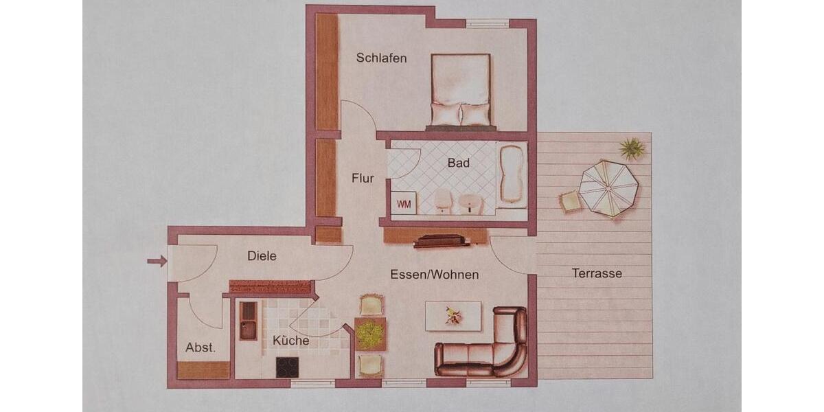 Erdgeschoßwohnung Nagold - 2 Zimmer, 45 m&sup2;, 168.000&euro; | Angebot:26864817