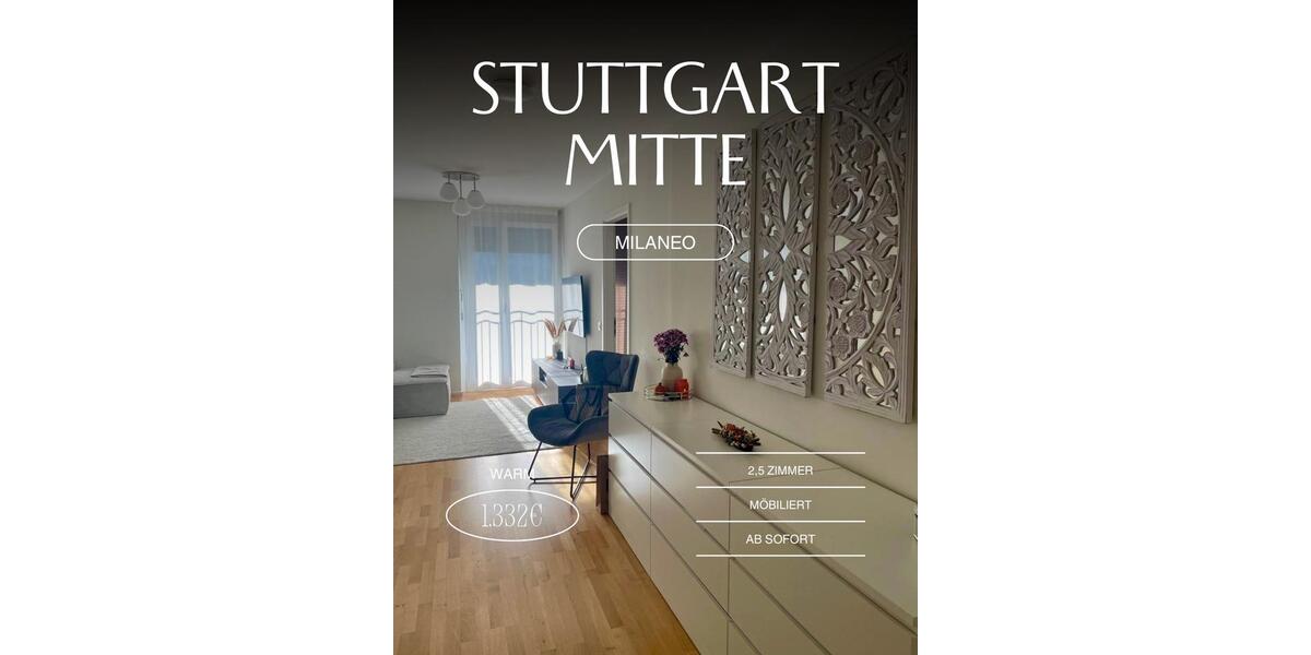 Etagenwohnung Stuttgart - 2.5 Zimmer, 59 m&sup2;, 1.332&euro; | Angebot:25924869