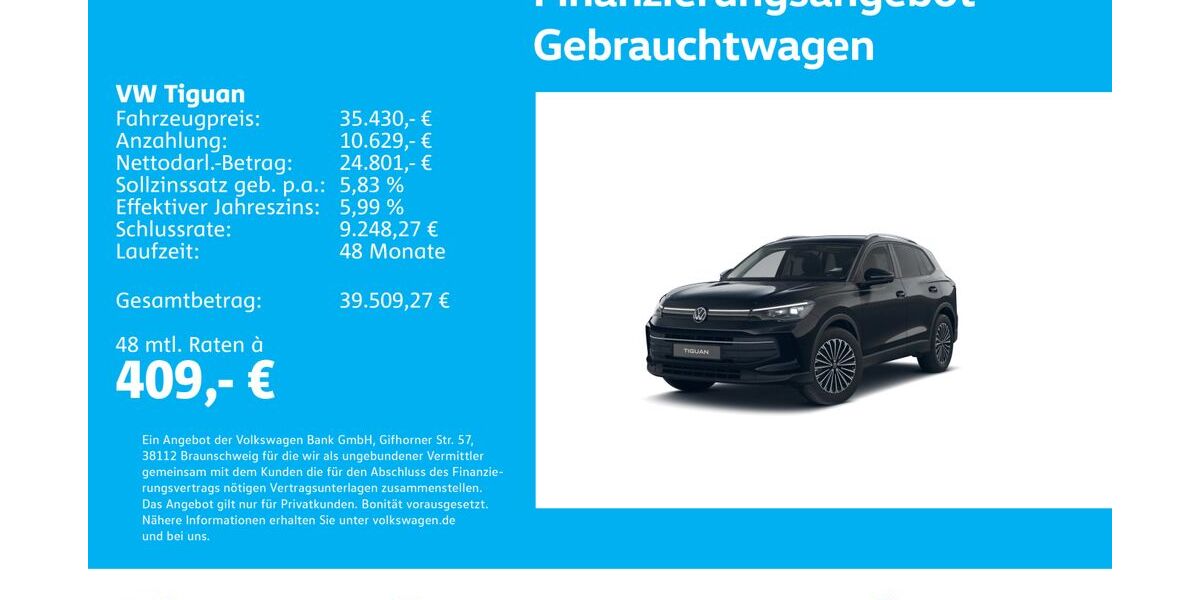 VW Tiguan 13.392 km 35.430 &euro; Stuttgart-Wangen 70188