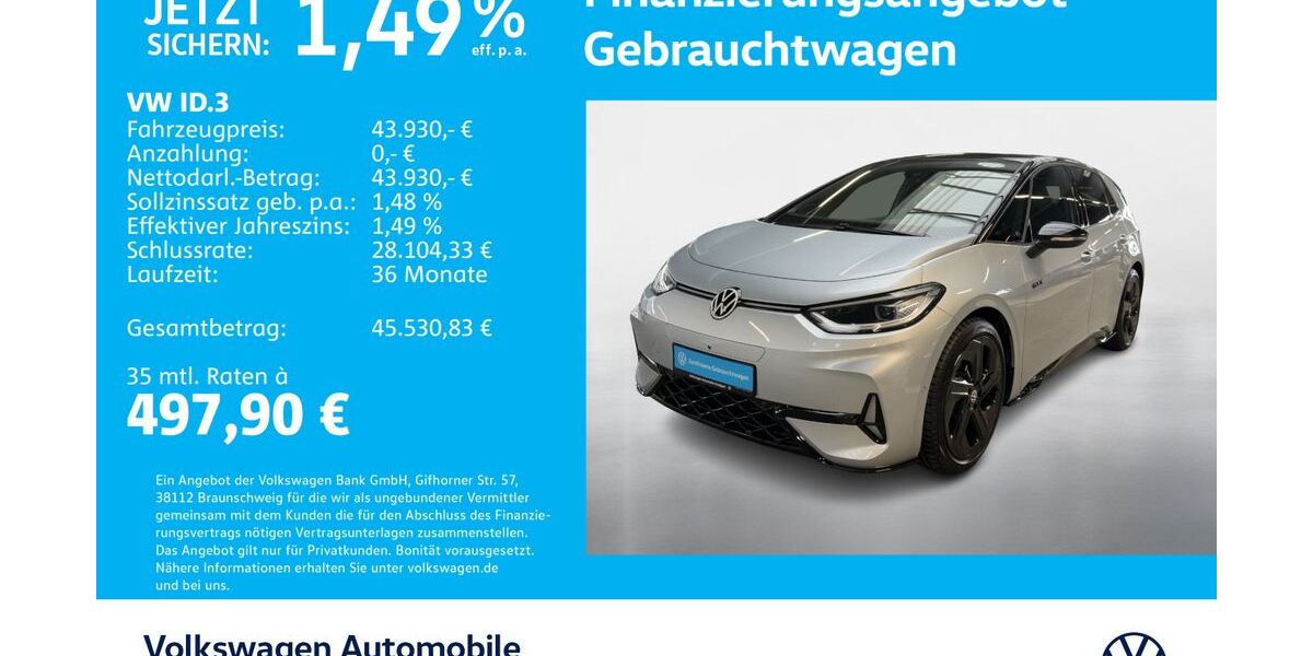 VW ID.3 4.730 km 43.430 &euro; Stuttgart-Feuerbach 70469