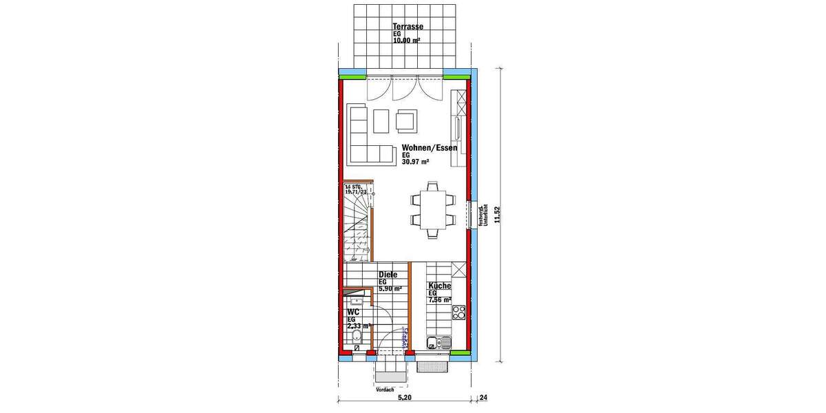 Reihenmittelhaus Stuttgart Plieningen - 5 Zimmer, 124 m&sup2;, 658.820&euro; | Angebot:25745894