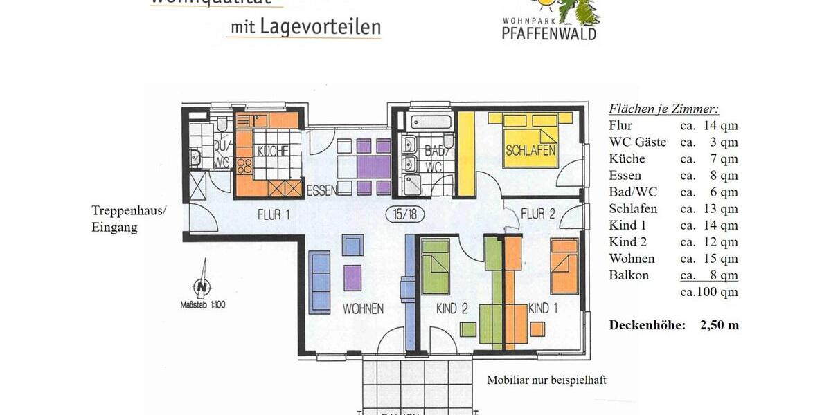 Etagenwohnung Stuttgart Vaihingen - 4.5 Zimmer, 100 m&sup2;, 649.000&euro; | Angebot:23616572