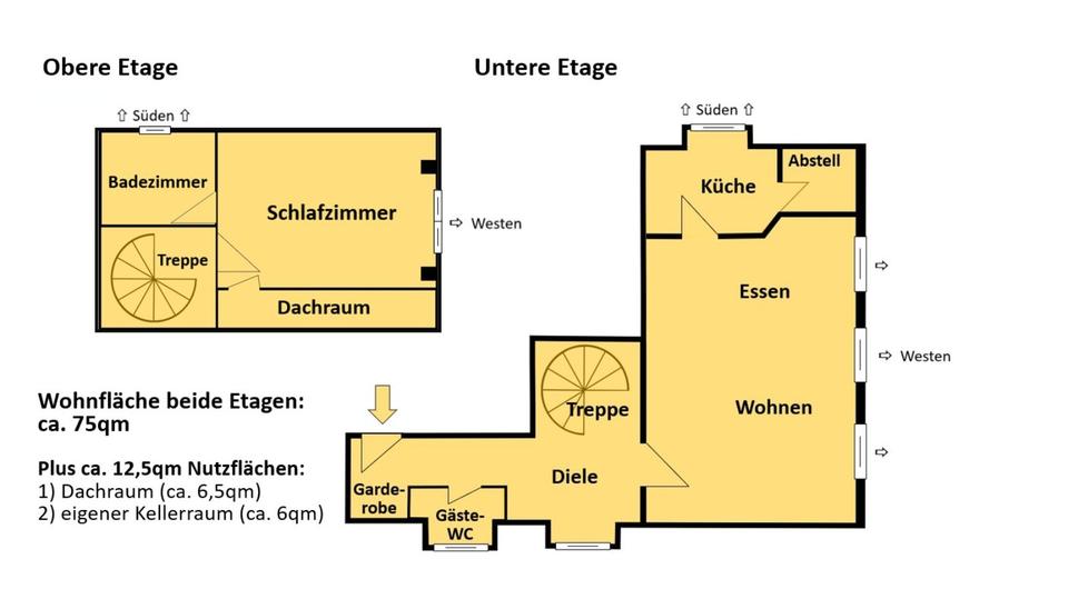 Maisonettenwohnung Rottenburg am Neckar - 2 Zimmer, 75 m&sup2;, 289.000&euro; | Angebot:25415568