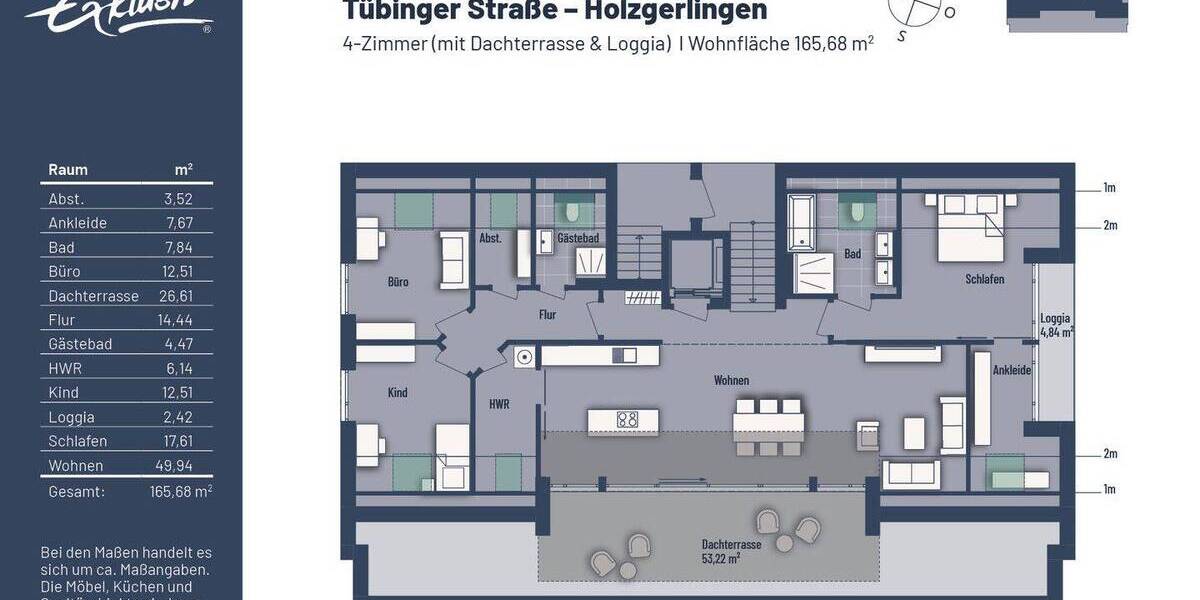 Etagenwohnung Holzgerlingen - 4 Zimmer, 165 m&sup2;, 1.059.000&euro; | Angebot:25690411
