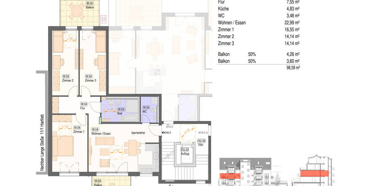 Etagenwohnung Nürtingen / Neckarhausen Neckarhausen - 4 Zimmer, 98 m&sup2;, 626.000&euro; | Angebot:25772267