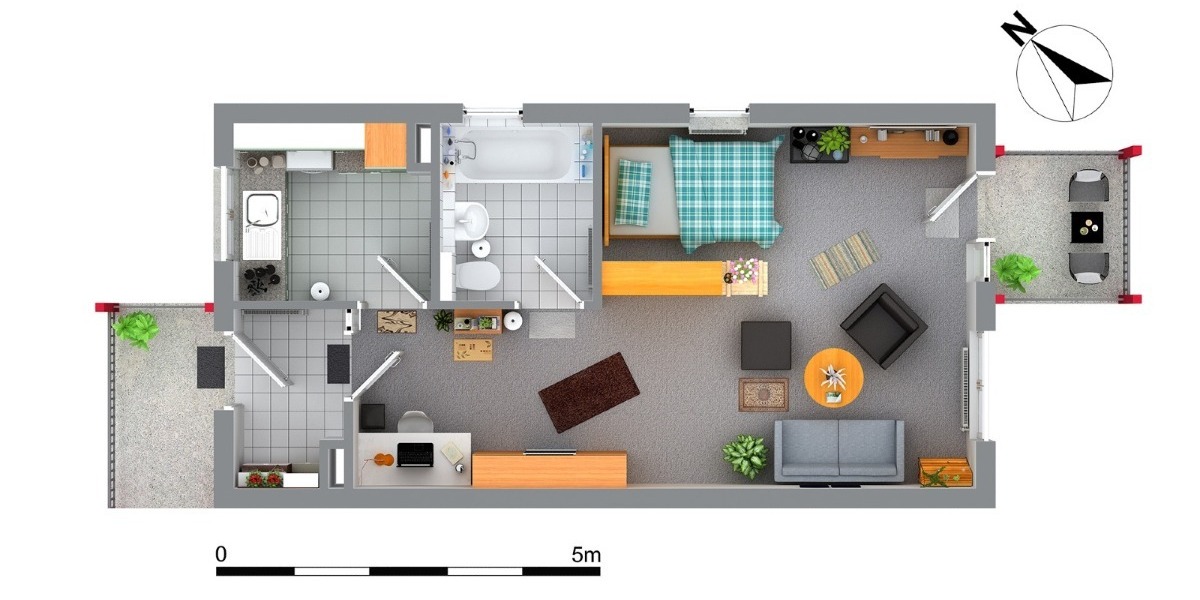 Vermietete 1-Zimmer Wohnung mit Balkon, Einbauküche und Duplexparker - 1- Gomaringen | Angebot:26234194