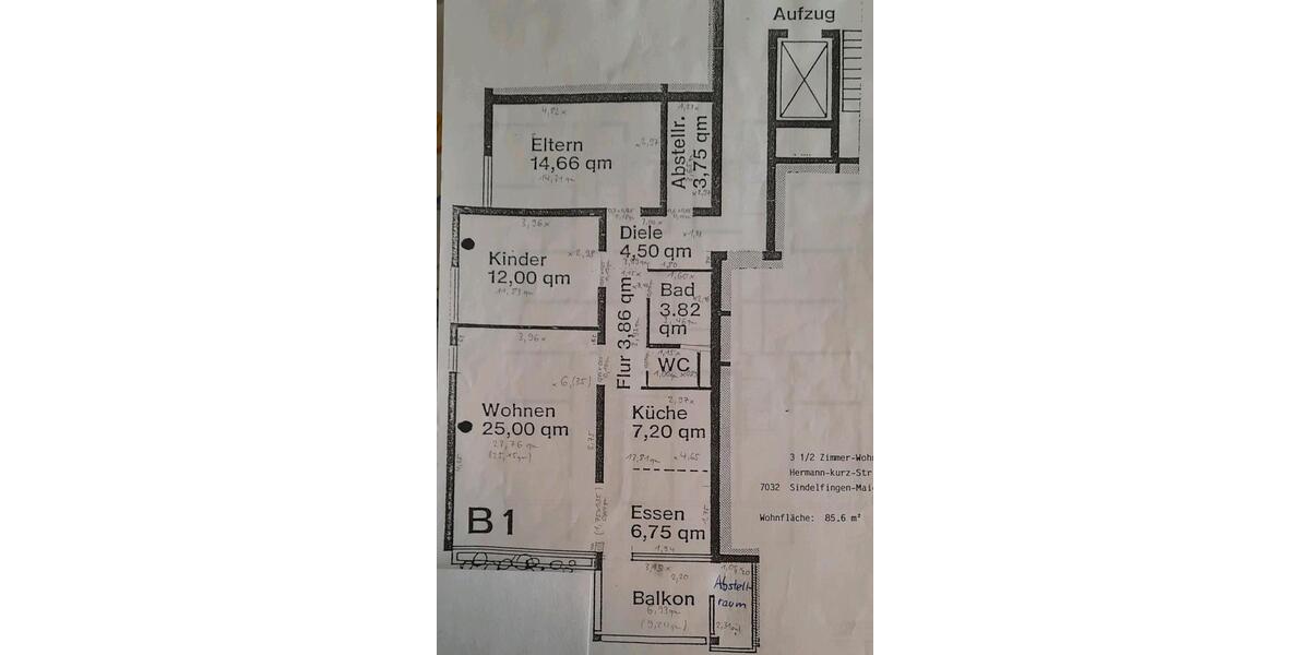 Etagenwohnung Sindelfingen Darmsheim - 3 Zimmer, 85 m&sup2;, 279.000&euro; | Angebot:26710701