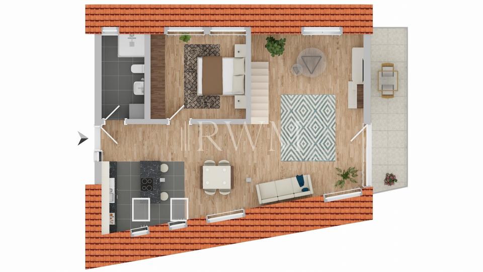 Dachgeschoßwohnung Rottenburg am Neckar - 2.5 Zimmer, 103 m&sup2;, 1.395&euro; | Angebot:26249347