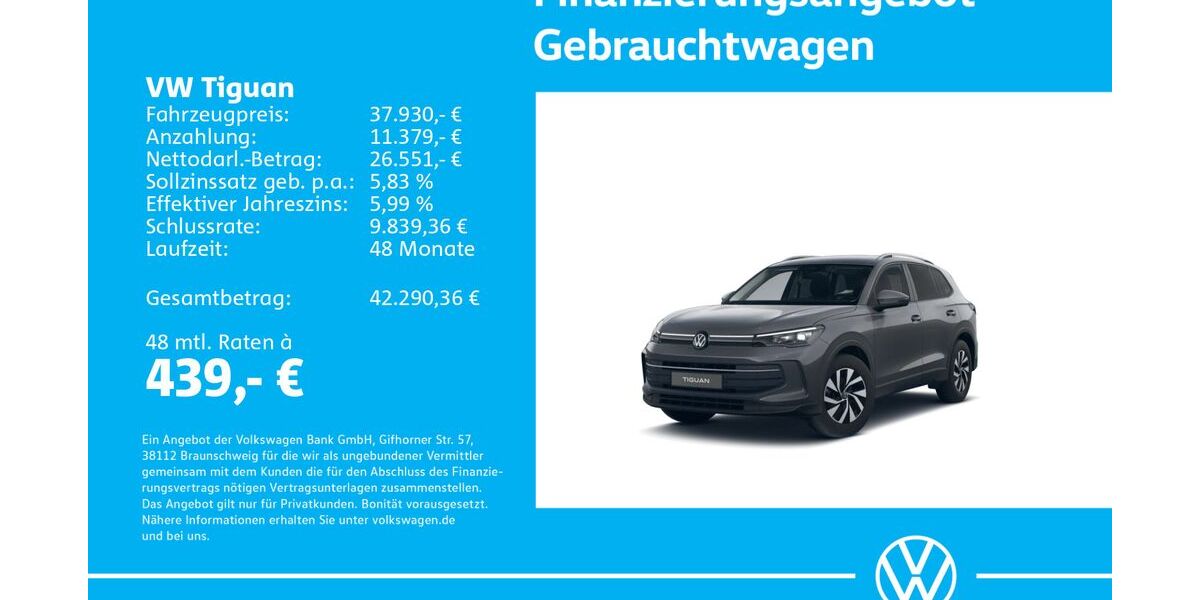 VW Tiguan 1.505 km 37.930 &euro; Stuttgart-Wangen 70188