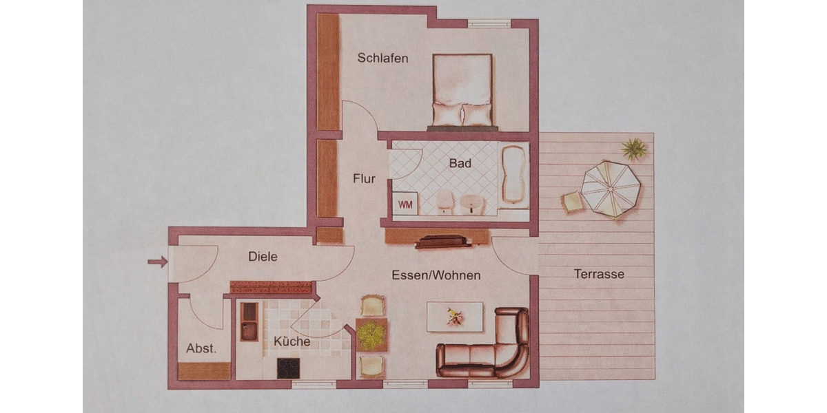 Erdgeschoßwohnung Nagold - 2 Zimmer, 45 m&sup2;, 165.000&euro; | Angebot:25791432