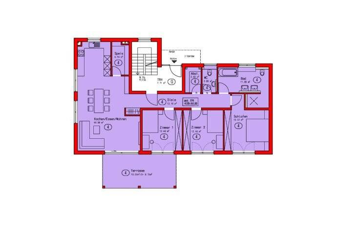 Etagenwohnung Rottenburg am Neckar Kiebingen - 4 Zimmer, 118 m&sup2;, 677.500&euro; | Angebot:25747440