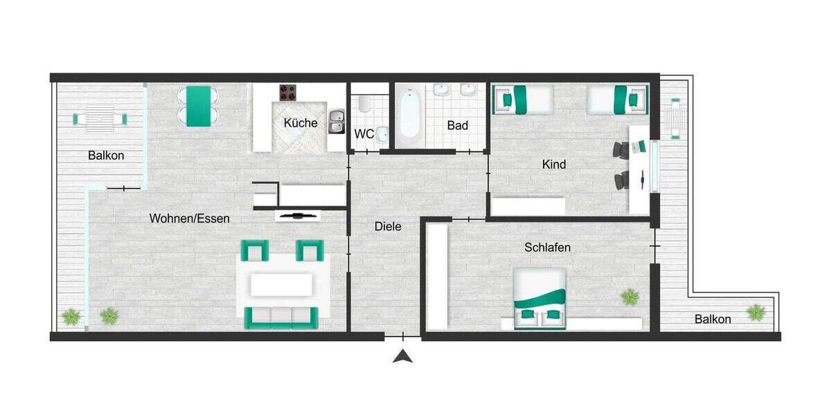 Etagenwohnung Sindelfingen Ost - 3 Zimmer, 84 m&sup2;, 269.000&euro; | Angebot:25667918