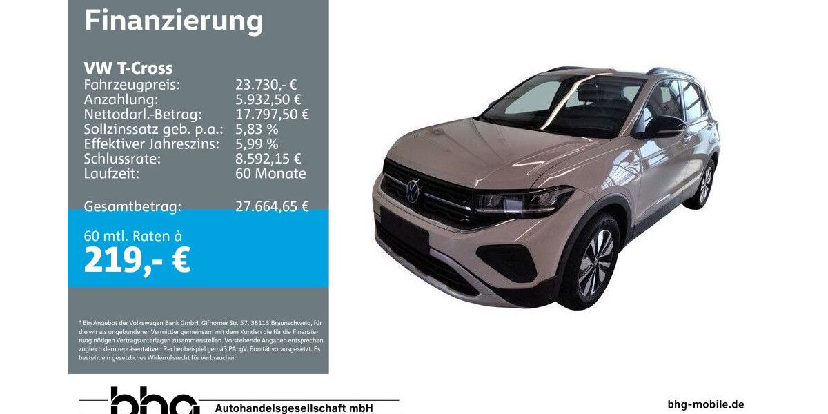 VW T-Cross 6.439 km 23.730 &euro; Reutlingen 72770