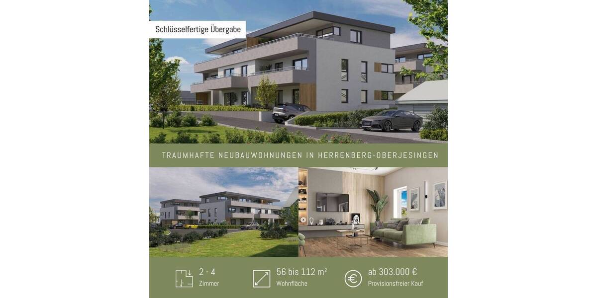Etagenwohnung Herrenberg Oberjesingen - 3 Zimmer, 86 m&sup2;, 478.000&euro; | Angebot:25677648