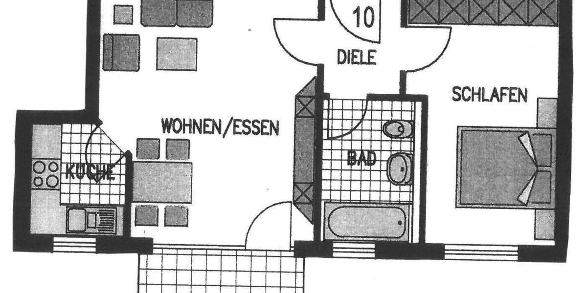 Etagenwohnung Rottenburg am Neckar Rottenburg - 2 Zimmer, 51 m&sup2;, 179.000&euro; | Angebot:25772439