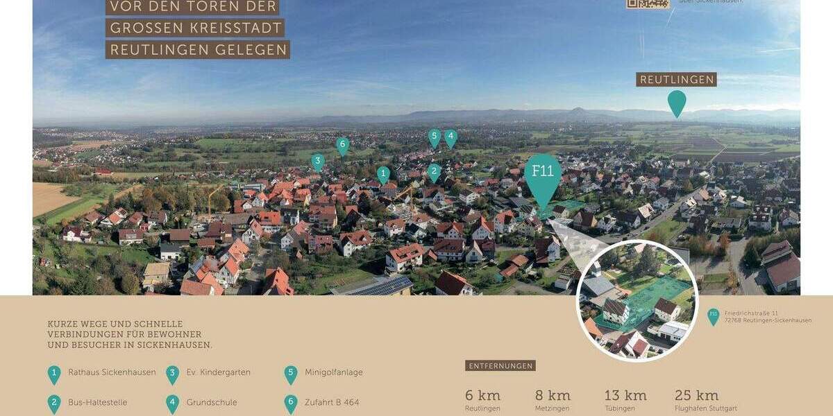 Etagenwohnung Reutlingen-Sickenhausen Sickenhausen - 3 Zimmer, 72 m&sup2;, 429.000&euro; | Angebot:25799648