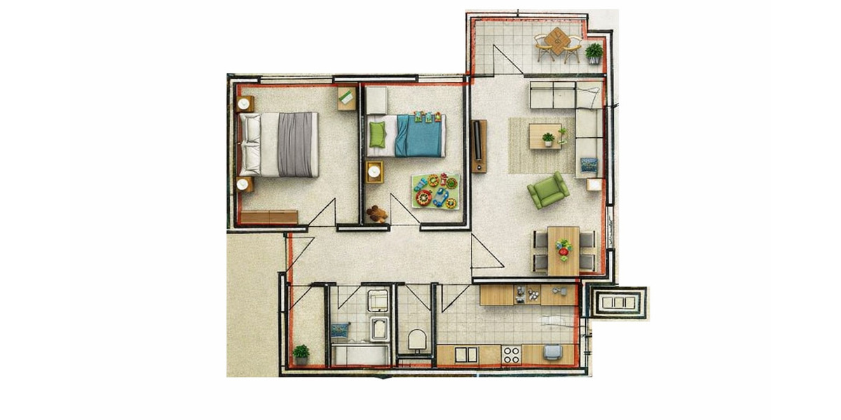 Etagenwohnung Stuttgart Möhringen - 3 Zimmer, 74 m&sup2;, 299.000&euro; | Angebot:25704310