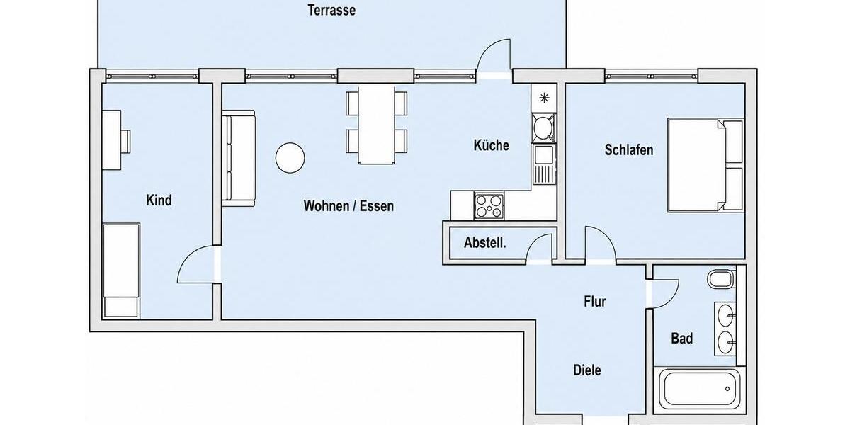 Terrassenwohnung Sindelfingen Darmsheim - 3 Zimmer, 73 m&sup2;, 1.300&euro; | Angebot:26641217