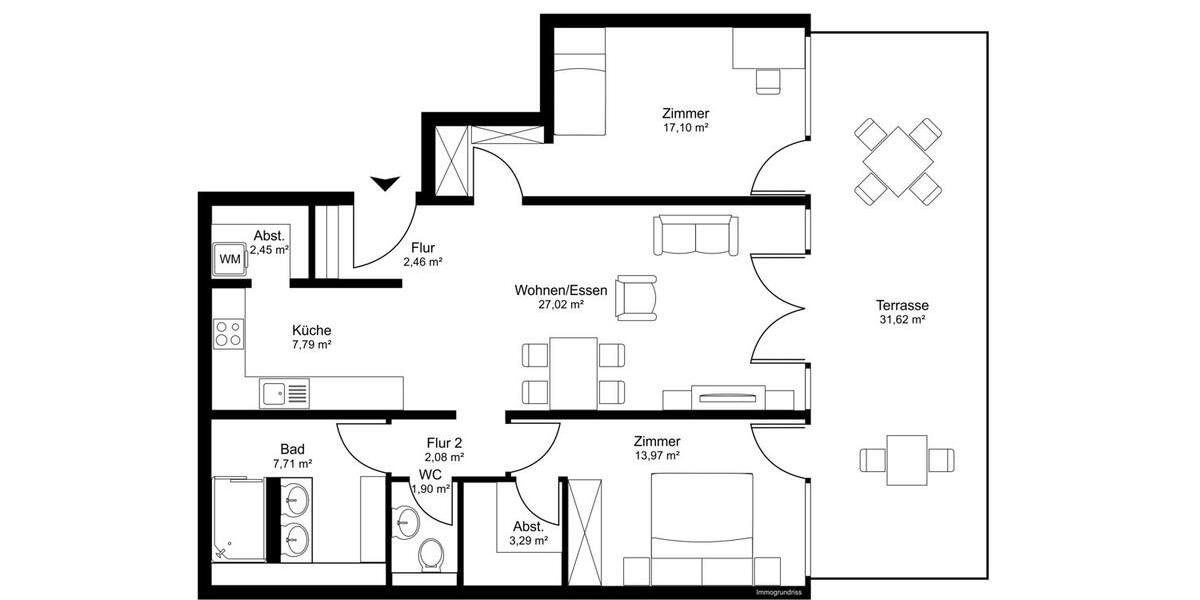 Etagenwohnung Reutlingen - 3 Zimmer, 102 m&sup2;, 1.400&euro; | Angebot:26097344