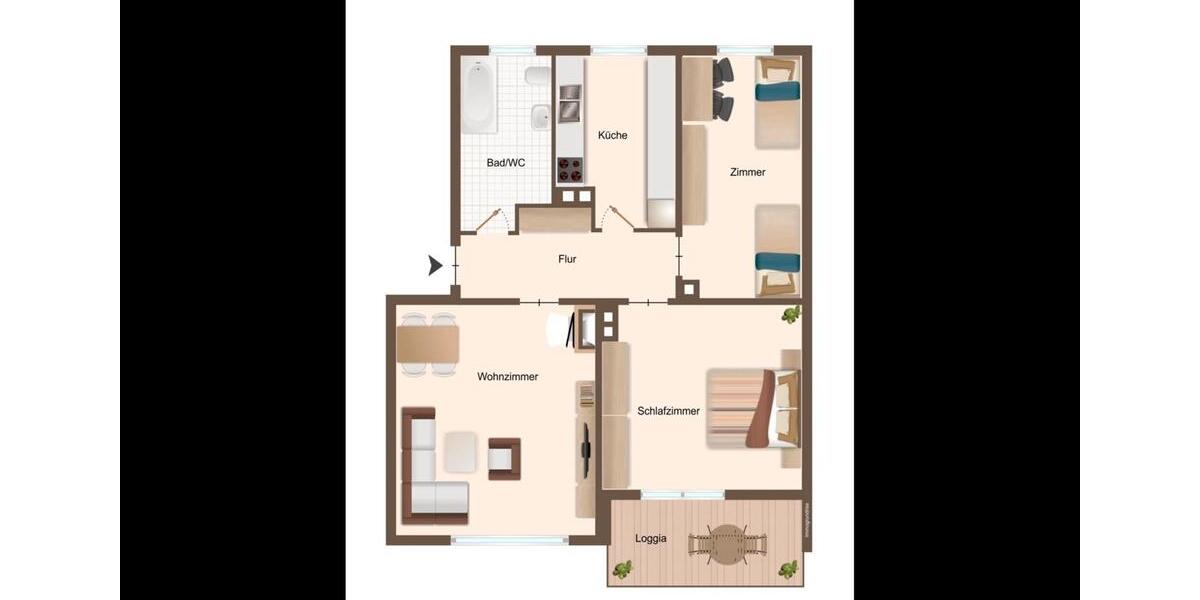 Etagenwohnung Ostfildern - 3 Zimmer, 70 m&sup2;, 319.000&euro; | Angebot:27096362