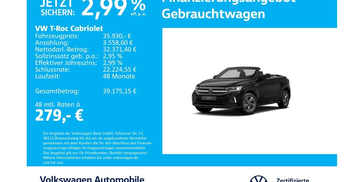 VW T-Roc 2.934 km 35.430 &euro; Stuttgart-Wangen 70188