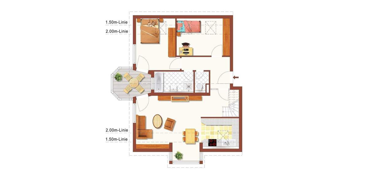 Dachgeschoss-Maisonette mit Galerie & Balkon – in ruhiger Lage von Stuttgart - Etagenwohnung Stuttgart Plieningen | Angebot:25822136