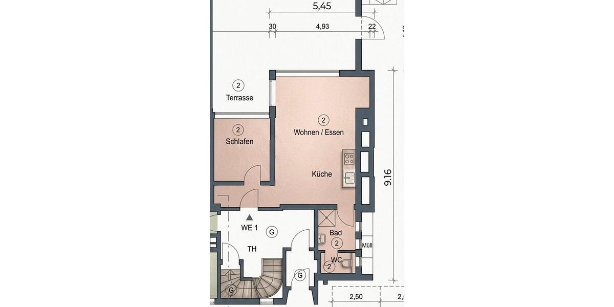 Erdgeschoßwohnung Stuttgart Stuttgart-West - 2 Zimmer, 78 m&sup2;, 470.000&euro; | Angebot:26596608