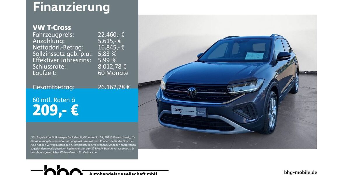 VW T-Cross 20.774 km 22.460 &euro; Mössingen 72116